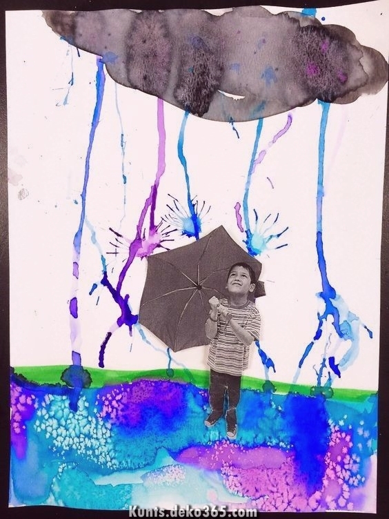   warme Jahreszeit Kunst Stroh Regen  Malen  